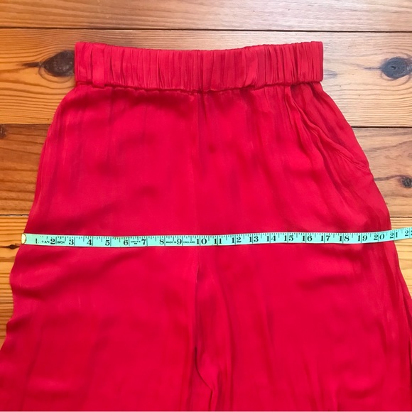 Zara Trafaluc Red Flowy Wide Leg Pants, EUC, S - Picture 7 of 12